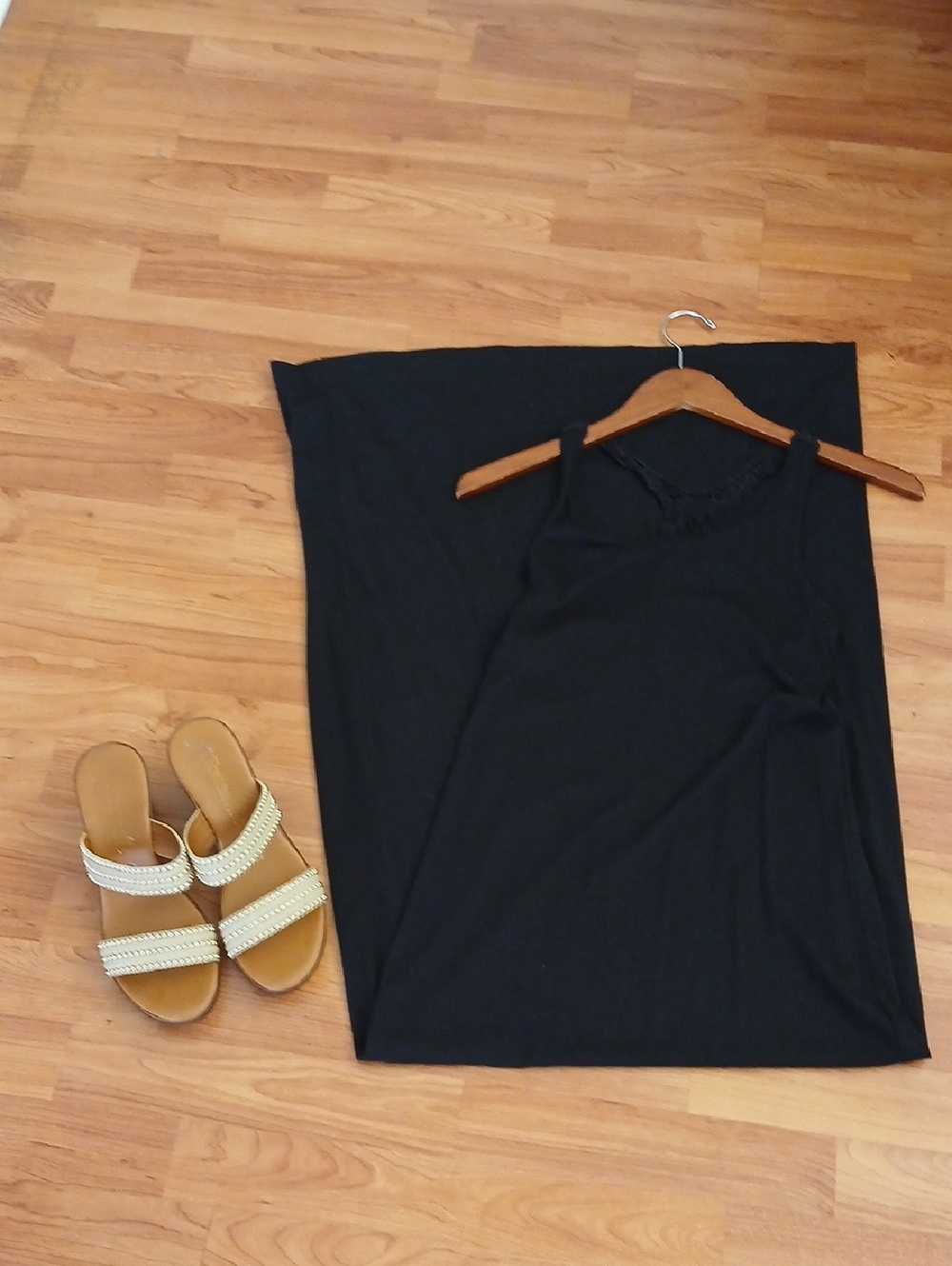 Black Maxi Tank Dress - Sleeveless Casual